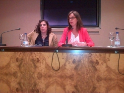 Carmen Fúnez durante la conferencia sobre Corresponsabilidad y prevenciónd el acoso laboral